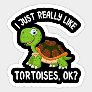 Funny Tortoise I Just Really Like Tortoises Ok Sticker